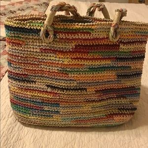 Multicolor woven bag with insulation
